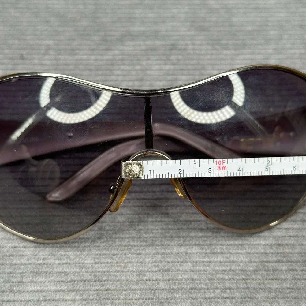 Valentino 5451/S Crystal Embellished Shield Sunglasses Silver Pink Y2k